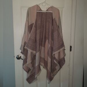 Woven Heart Fringe Wrap Shawl